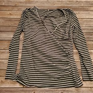 Nursing top Heather gray white stripe XXL
